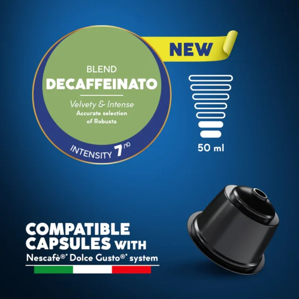 کپسول جدید دکافینه، سازگار با دستگاه‌های قهوه‌ساز ®Nescafè* Dolce Gusto®*